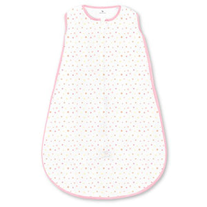 Amazing Baby Microfleece Sleeping Sack with 2-Way Zipper, Playful Dots, Pink, Large