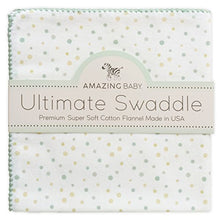 Amazing Baby Ultimate Swaddle Blanket, Premium Cotton Flannel, Playful Dots, Multi SeaCrystal