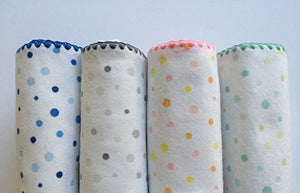 Amazing Baby Ultimate Swaddle Blanket, Premium Cotton Flannel, Playful Dots, Multi Blue