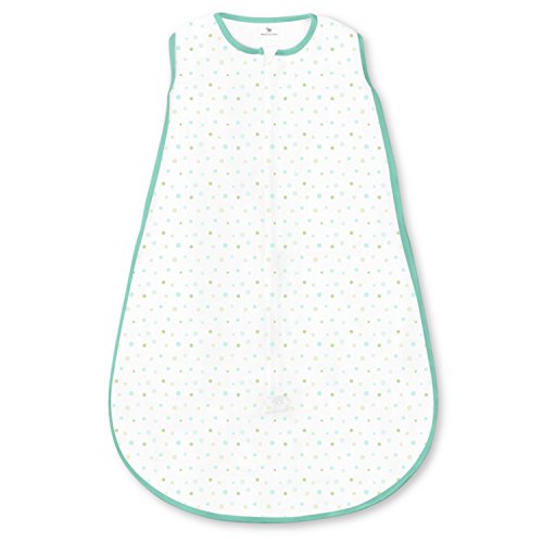 Amazing Baby Microfleece Sleeping Sack with 2-Way Zipper, Playful Dots, SeaCrystal, Small