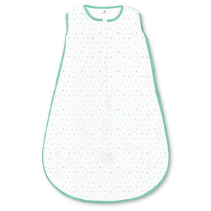 Amazing Baby Microfleece Sleeping Sack with 2-Way Zipper, Playful Dots, SeaCrystal, Small