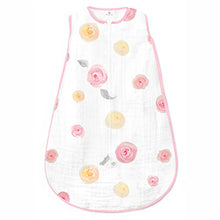 Amazing Baby Muslin Sleeping Sack with 2-Way Zipper, Watercolor Roses, Pink, Medium