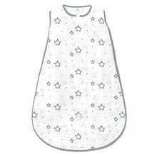 Amazing Baby Muslin Sleeping Sack with 2-Way Zipper, Stars, Sterling, Medium