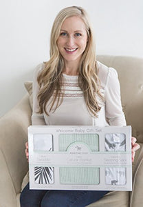 Amazing Baby Gift Set, 3-Piece Set, Cotton Sleeping Sack, Muslin Swaddle, Cellular Blanket, Sunwashed SeaCrystal