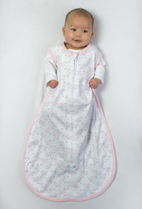 Amazing Baby Cotton Sleeping Sack with 2-Way Zipper, Tiny Zebra, Pastel Pink, Small