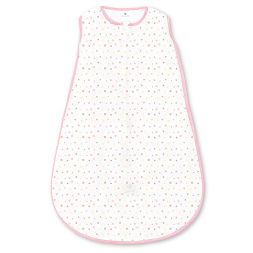 Amazing Baby Microfleece Sleeping Sack with 2-Way Zipper, Playful Dots, Pink, Large