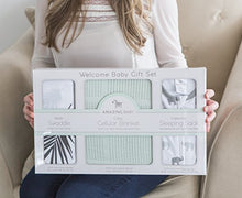 Amazing Baby Gift Set, 3-Piece Set, Cotton Sleeping Sack, Muslin Swaddle, Cellular Blanket, Sunwashed SeaCrystal