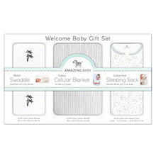 Amazing Baby Gift Set, 3-Piece Set, Cotton Sleeping Sack, Muslin Swaddle, Cellular Blanket, Pastel Sterling