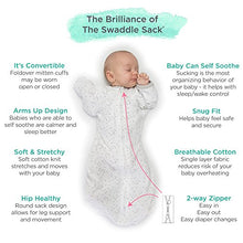 Amazing Baby Swaddle Sack with Arms Up Mitten Cuffs, Tiny Elephants, Sterling, Small, 0-3 Months