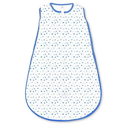 Amazing Baby Microfleece Sleeping Sack with 2-Way Zipper, Playful Dots, Blue, Large