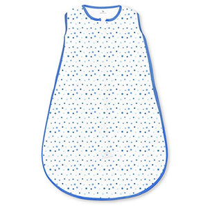 Amazing Baby Microfleece Sleeping Sack with 2-Way Zipper, Playful Dots, Blue, Large