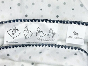 Amazing Baby Ultimate Swaddle Blanket, Premium Cotton Flannel, Playful Dots, Multi SeaCrystal